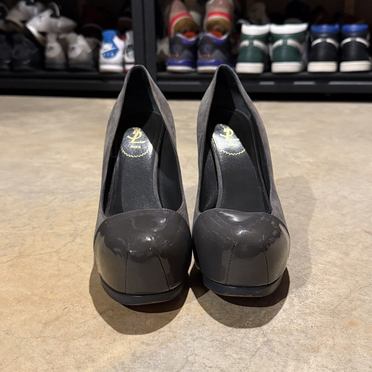 Yves Saint Laurent YSL Saint Laurent Tribtoo Patent Leather Suede Platform Pump Size US 11 / IT 41 - 5 Thumbnail