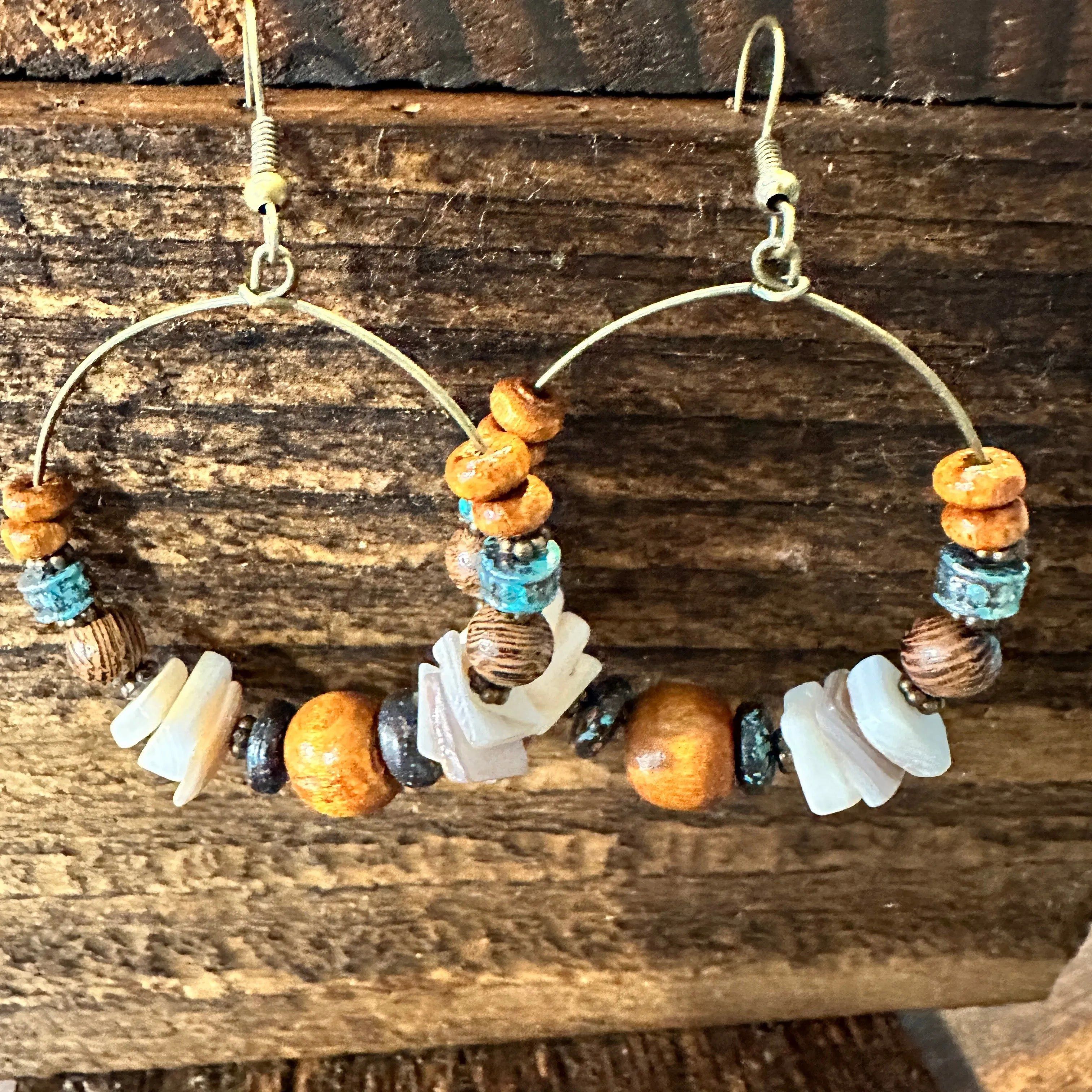 Other Handmade Western Hippie Copper Wire Natural Wooden Beads Dro Size ONE SIZE - 1 Thumbnail