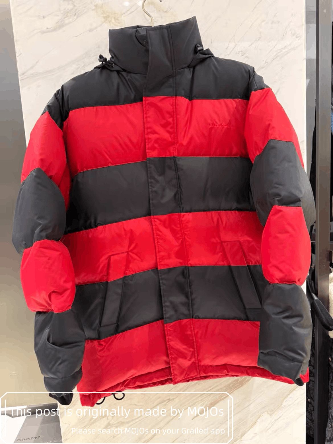 Sz 44 Balenciaga Bred Stripe Puffer Jacket mojos141610101