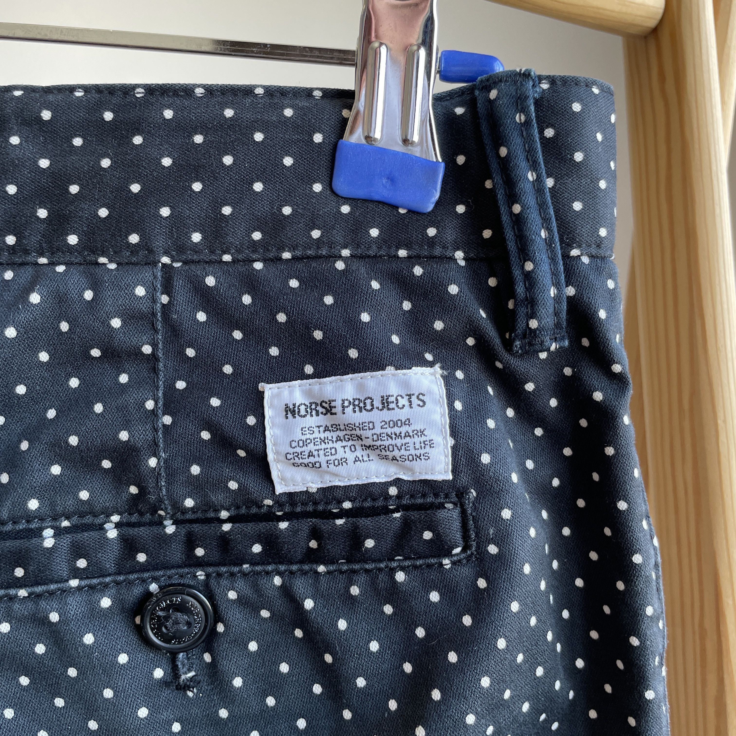 Norse Projects Norse Projetcs x Goodhood Aros Light Twill Polka Dot Pants Size US 30 / EU 46 - 6 Thumbnail