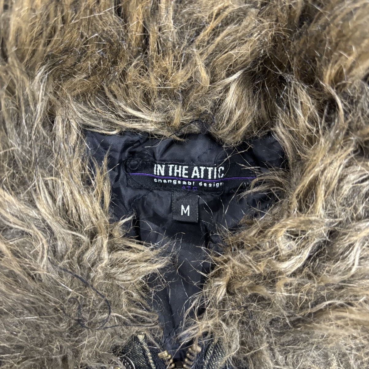 Tornado Mart 2000s In The Attic Fur Collar Mud Wash Patchwork Denim Jaket Size US M / EU 48-50 / 2 - 11 Thumbnail