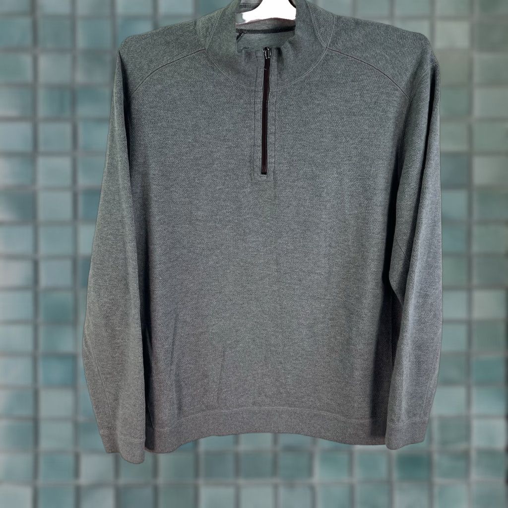Tommy Bahama Tommy Bahama 1/4 Zip Sweatshirt Mens 2XL Gray Reversible Pullover Size US XXL / EU 58 / 5 - 1 Thumbnail