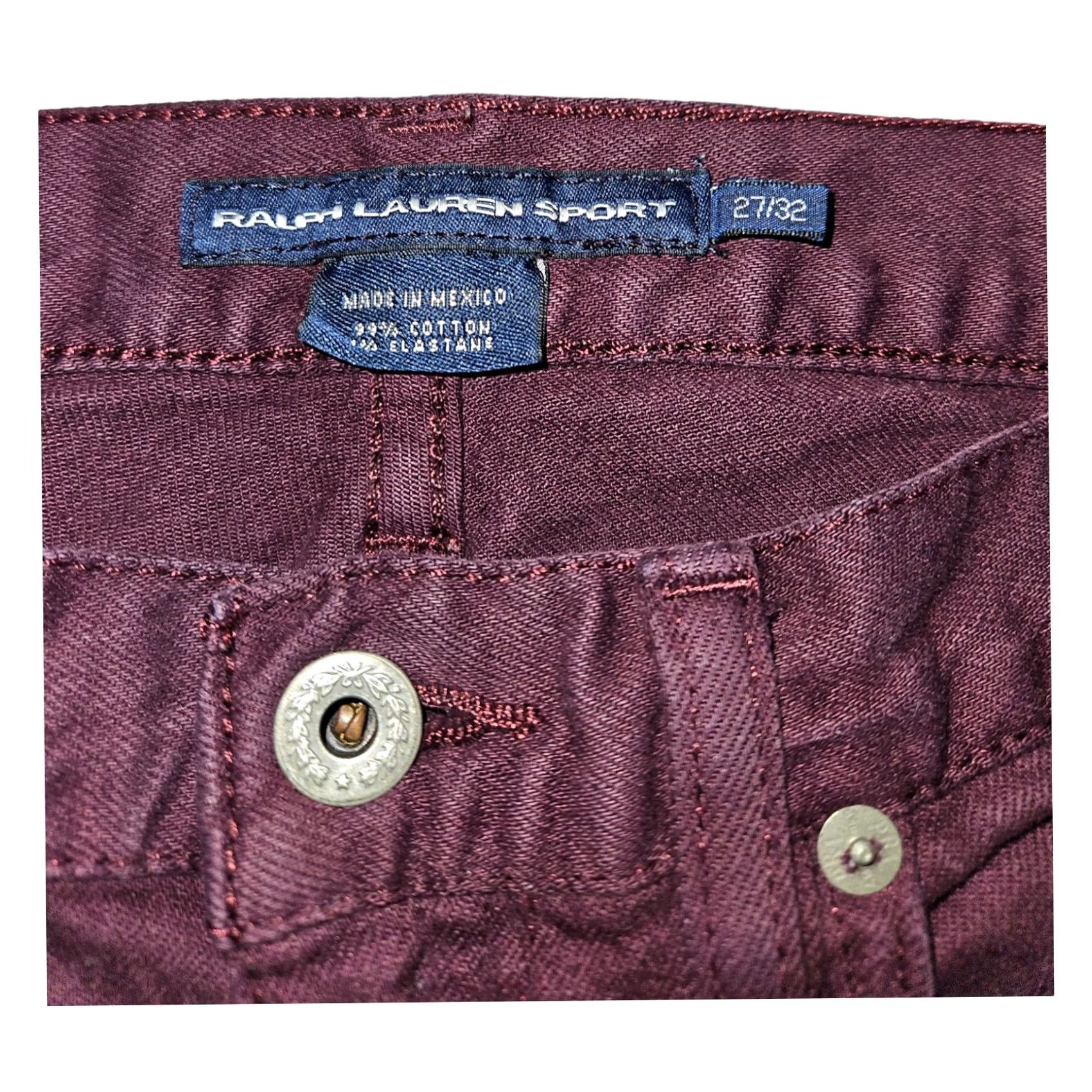 Polo Ralph Lauren Ralph Lauren Sport Jeans Skinny Thompson Burgundy Denim Women's 27 Blue Label Size 27" / US 4 / IT 40 - 3 Thumbnail