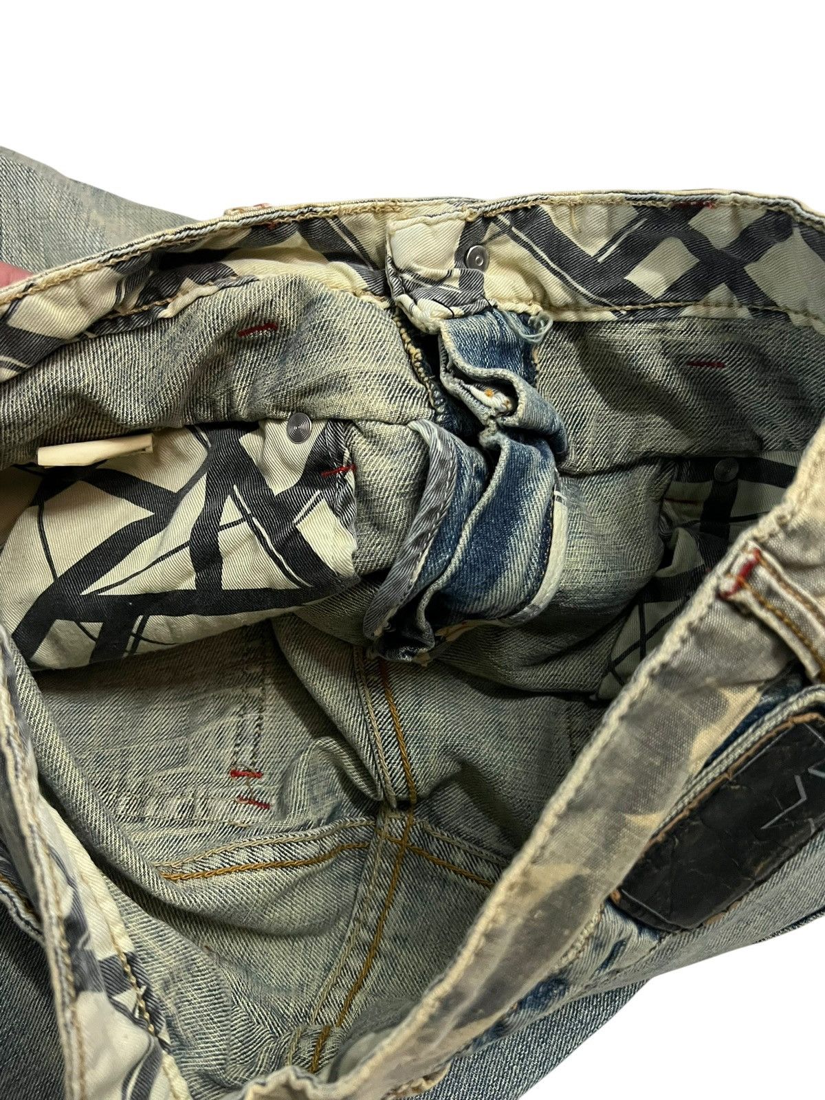 Japanese Brand Double Waist💥Rattle Trap Distressed Light Wash kapital style Size US 30 / EU 46 - 17 Thumbnail