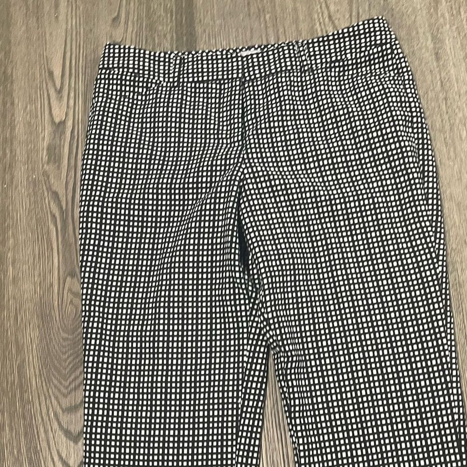 Vintage Valerie Stevens Black White Windowpane Capri Pants Size 10 Size 32" / US 10 / IT 46 - 3 Thumbnail