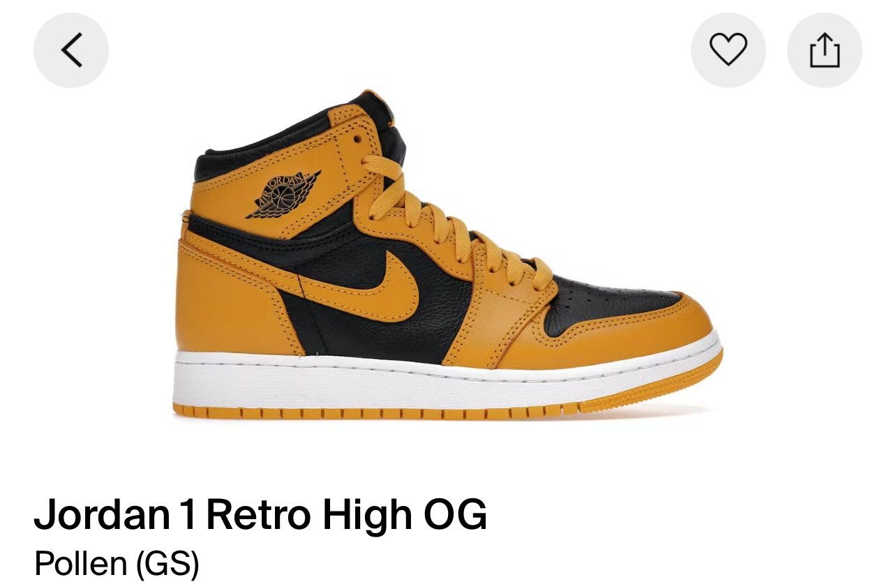 Jordan Brand Nike Air Jordan Retro OG pollen size 7Y or women’s 8 Size US 7 / EU 40 - 9 Thumbnail