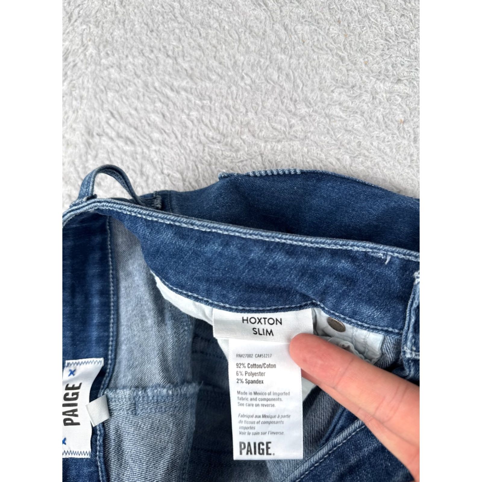 Paige PAIGE Jeans Womens 27 Blue Denim Straight Leg Hoxton Slim Distressed 27x27 Size 27" / US 4 / IT 40 - 7 Thumbnail