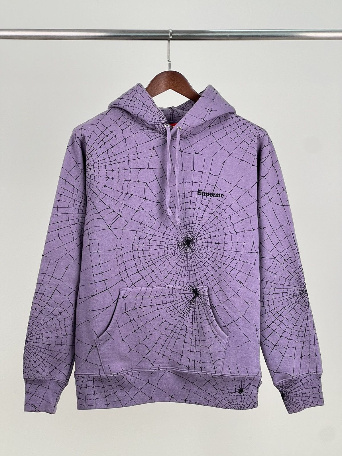 image of Supreme Spider Web Hoodie M in Purple, Men's (Size Medium)
