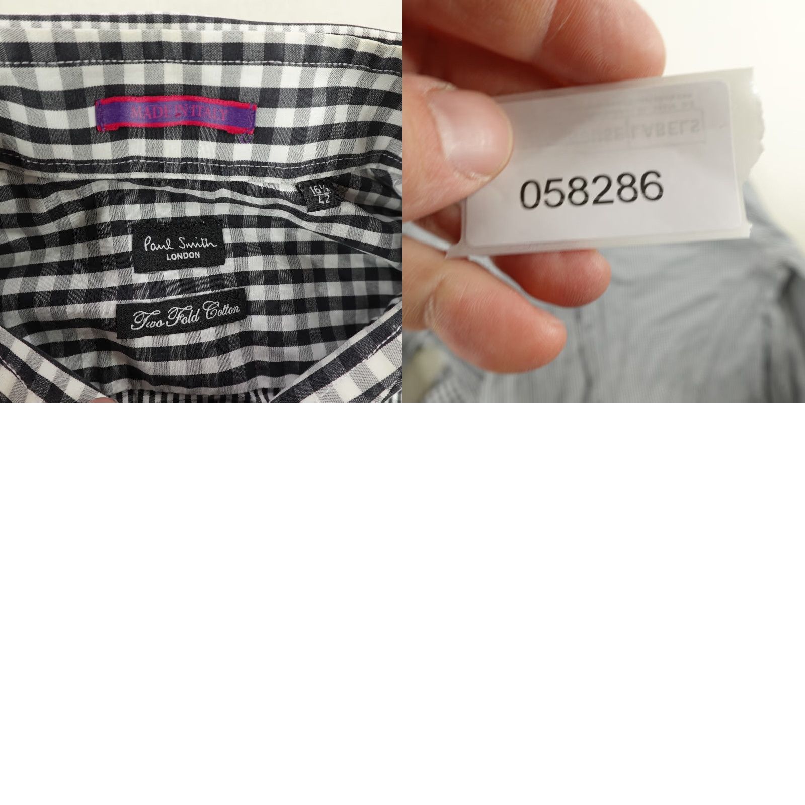 Paul Smith VINTAGE Paul Smith Shirt Mens Large Black White Gingham Plaid Button-Up Two Fold Cuffs 16.5 Breckon? Size US L / EU 52-54 / 3 - 8 Thumbnail