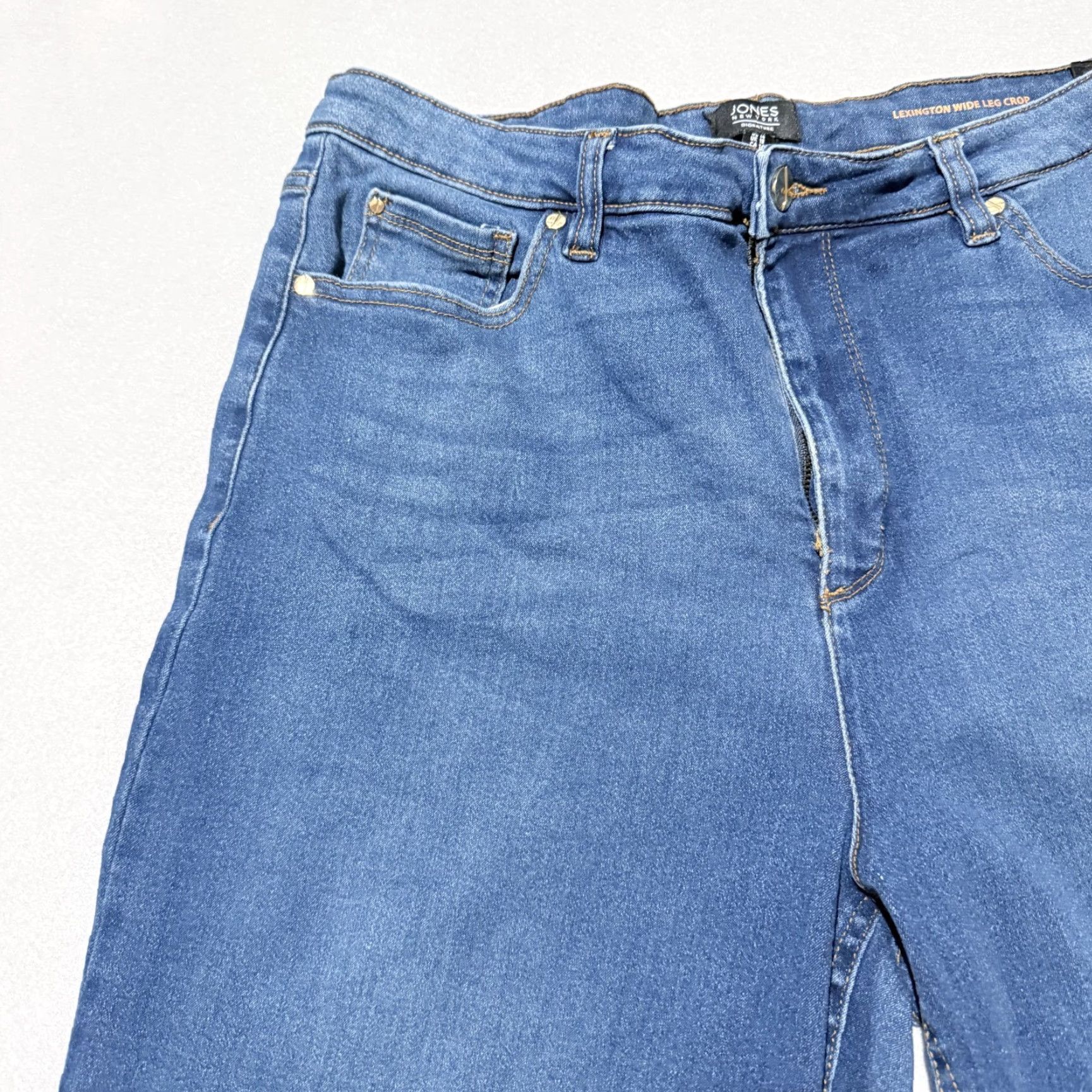 Jones New York VINTAGE Jones New York Lexington Wide-Leg Crop Jeans Women's Blue Denim High Rise - 14 Size 36" / US 14 / IT 50 - 2 Thumbnail