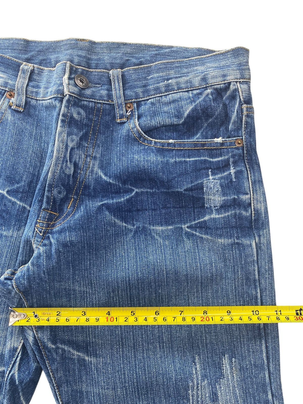 Japanese Brand Japanese Brand Blue Wash Style Straight Leg Jeans Size US 32 / EU 48 - 7 Thumbnail