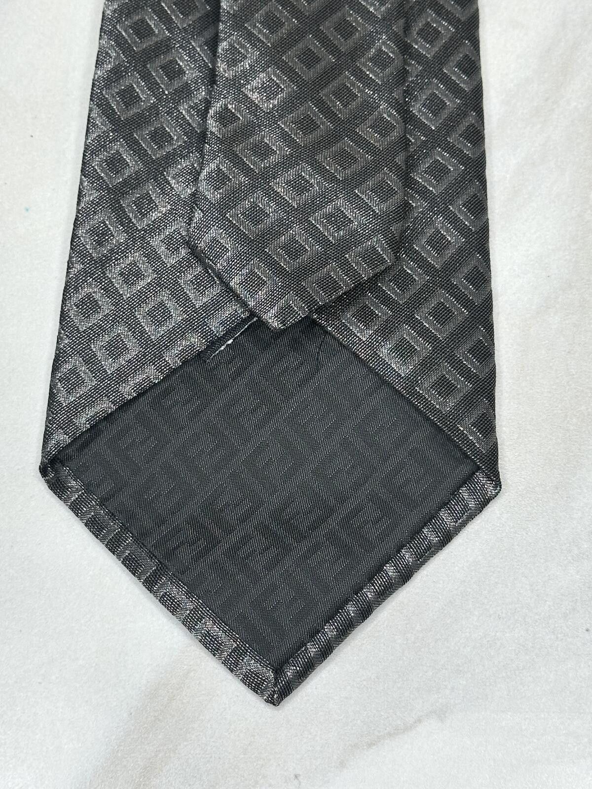 Fendi Vintage Fendi 100% silk tie charcoal/lt grey geometric Size ONE SIZE - 3 Thumbnail