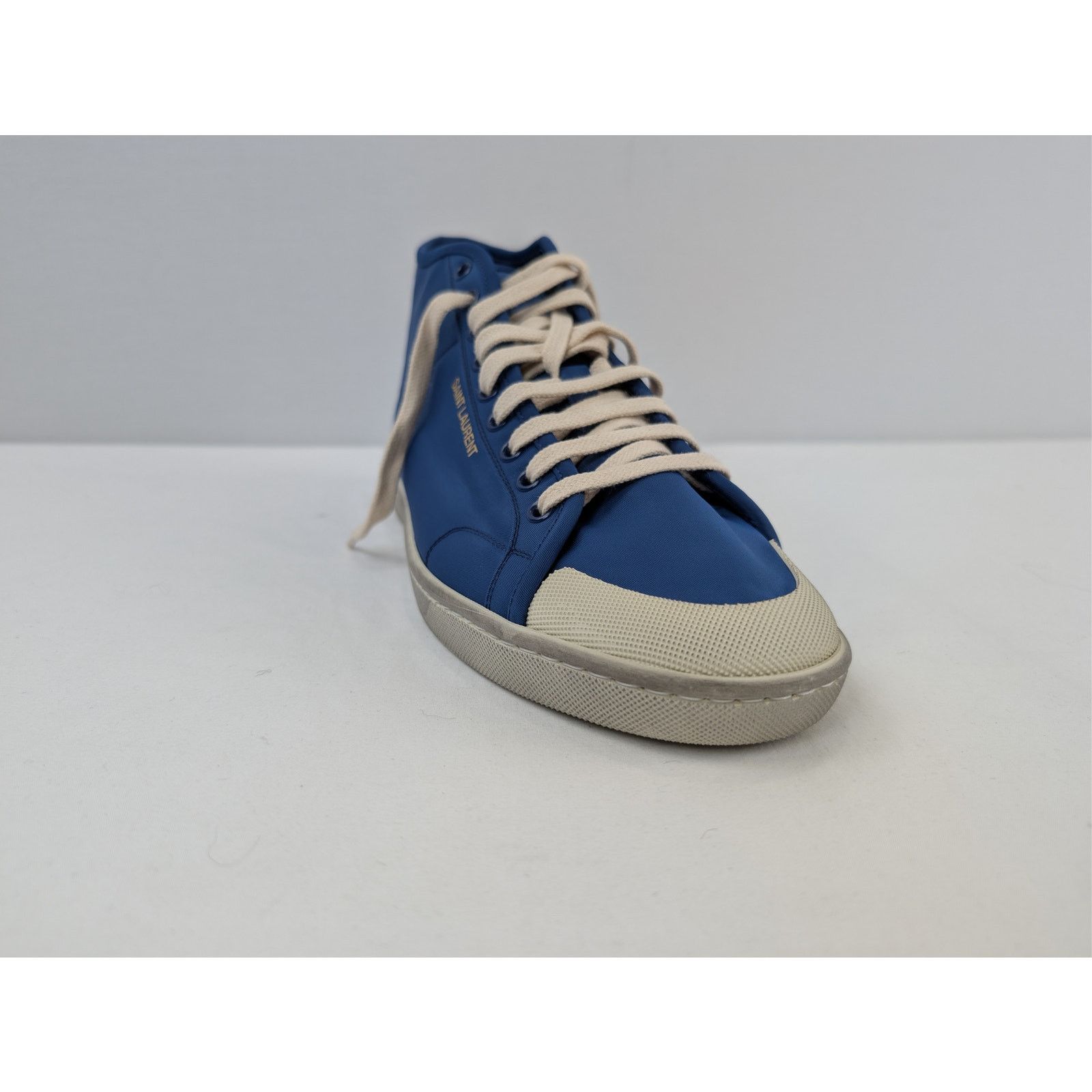 Saint Laurent Paris o1rshd1 Court Classic SL/39 mid-top sneakers in blue nylon Size US 9 / EU 42 - 2 Thumbnail