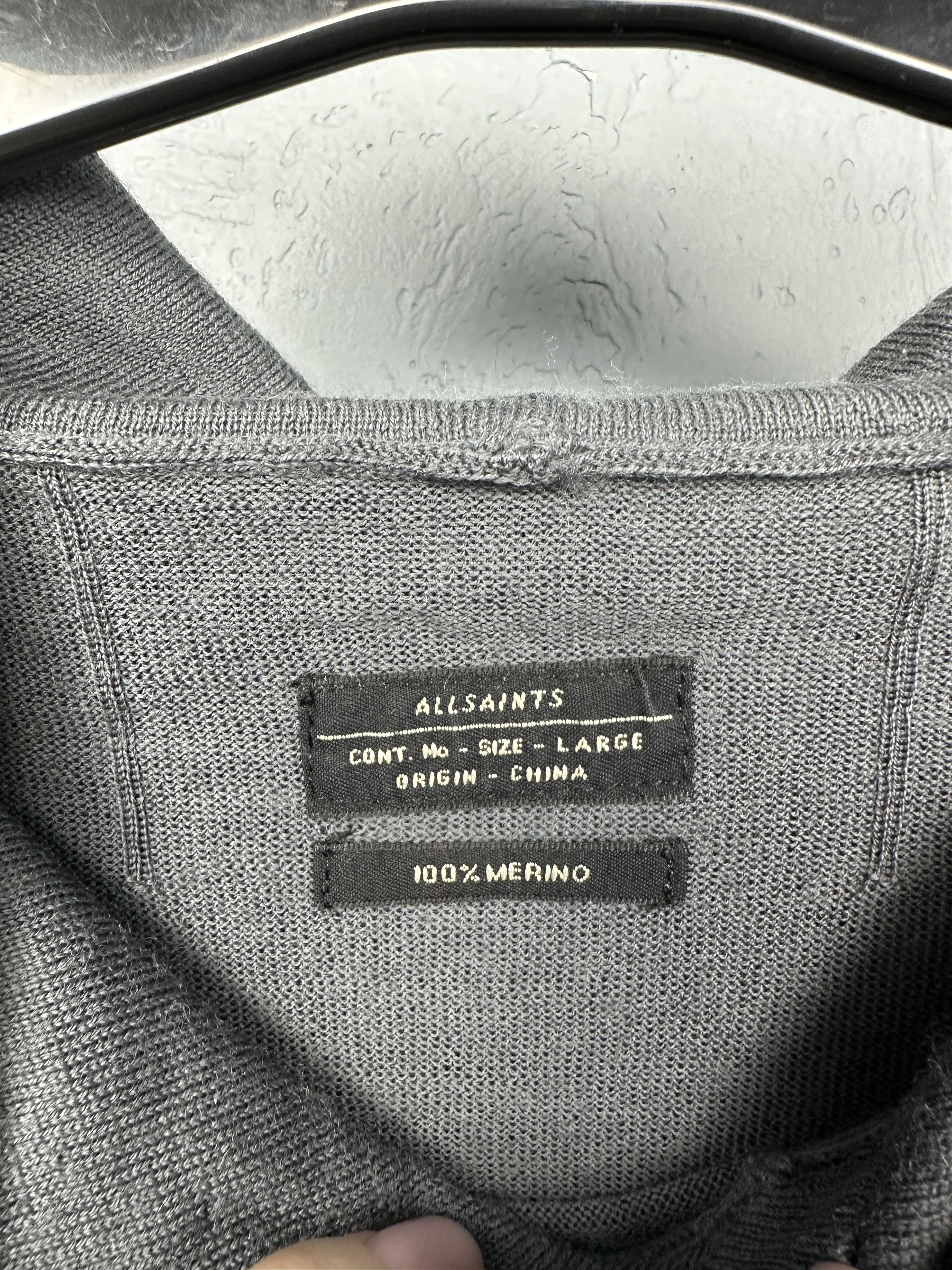 Allsaints Allsaints Mens Mode Merino Wool Knit Hoodie Size US L / EU 52-54 / 3 - 4 Thumbnail