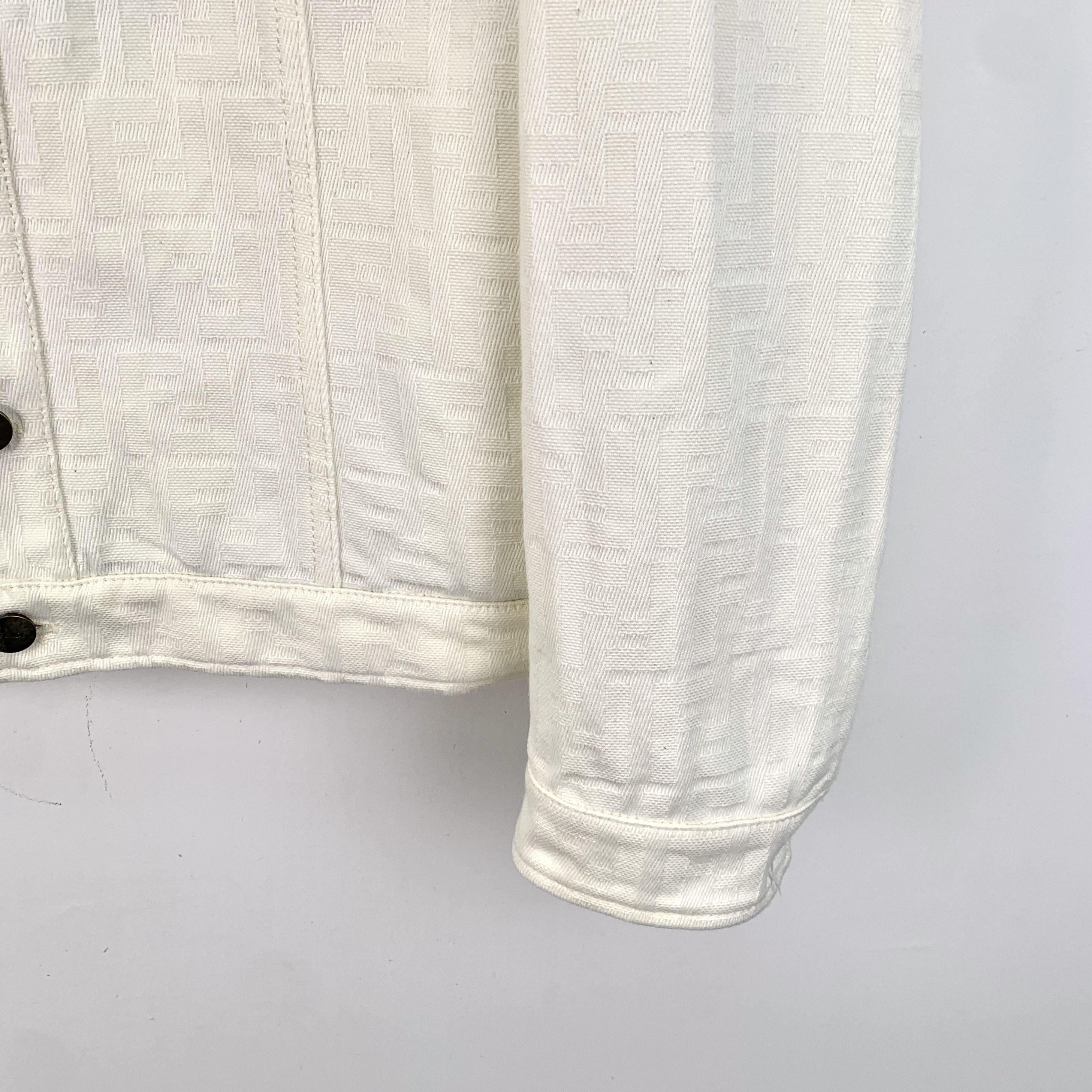 Fendi White Monogram Cotton Denim Jacket (46)
