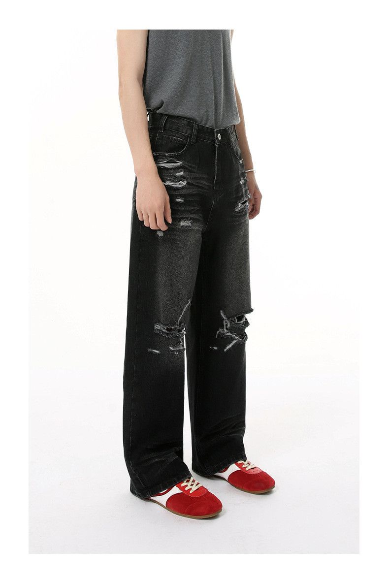 Japanese Brand × Jean American street distressed vintage ripped loose jeans Size US 32 / EU 48 - 3 Thumbnail