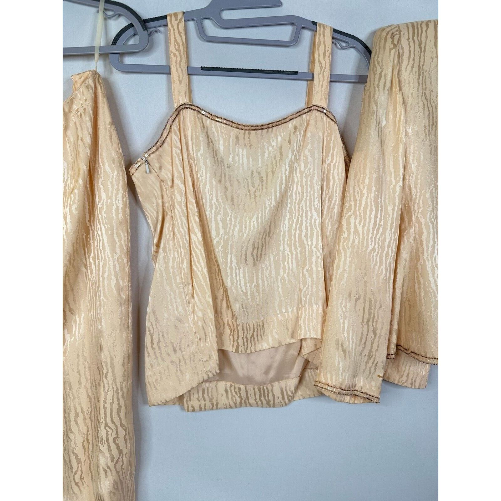 Vintage Vintage D'ore Women's 3 Piece Embroidered Peach Skirt Set Size M / US 6-8 / IT 42-44 - 9 Thumbnail