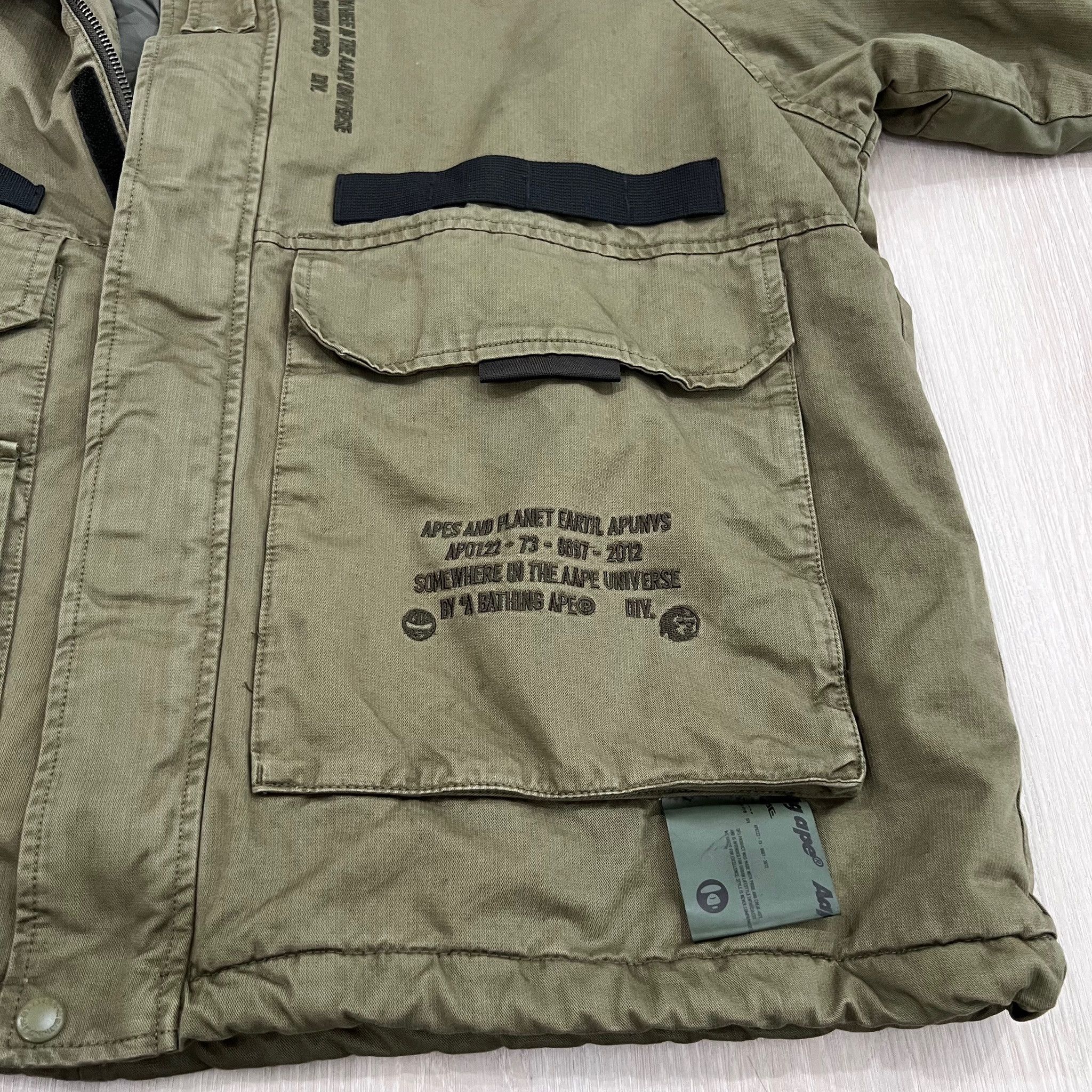 Aape Aape by A Bathing Ape Khaki Bomber Jacket - Quilted Lining Size US L / EU 52-54 / 3 - 10 Thumbnail