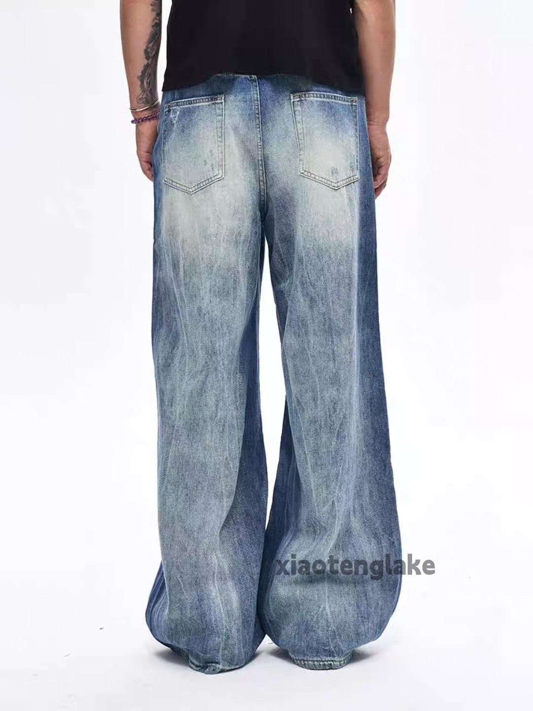 Jean ltx vintage washed faded loose baggy ripped jeans Size US 34 / EU 50 - 6 Thumbnail