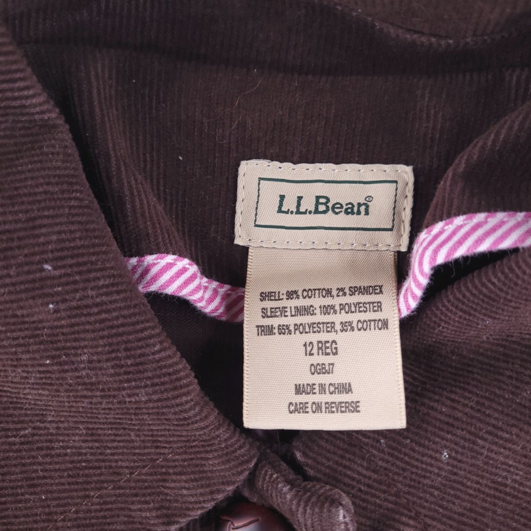 Vintage LL Bean Jacket Womens 12 Brown Corduroy Button Size XL / US 12-14 / IT 48-50 - 3 Thumbnail