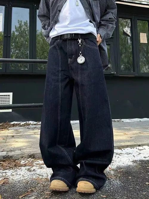 Jean VIntage RETRO 90s Wide denim jeans Size US 32 / EU 48 - 4 Thumbnail