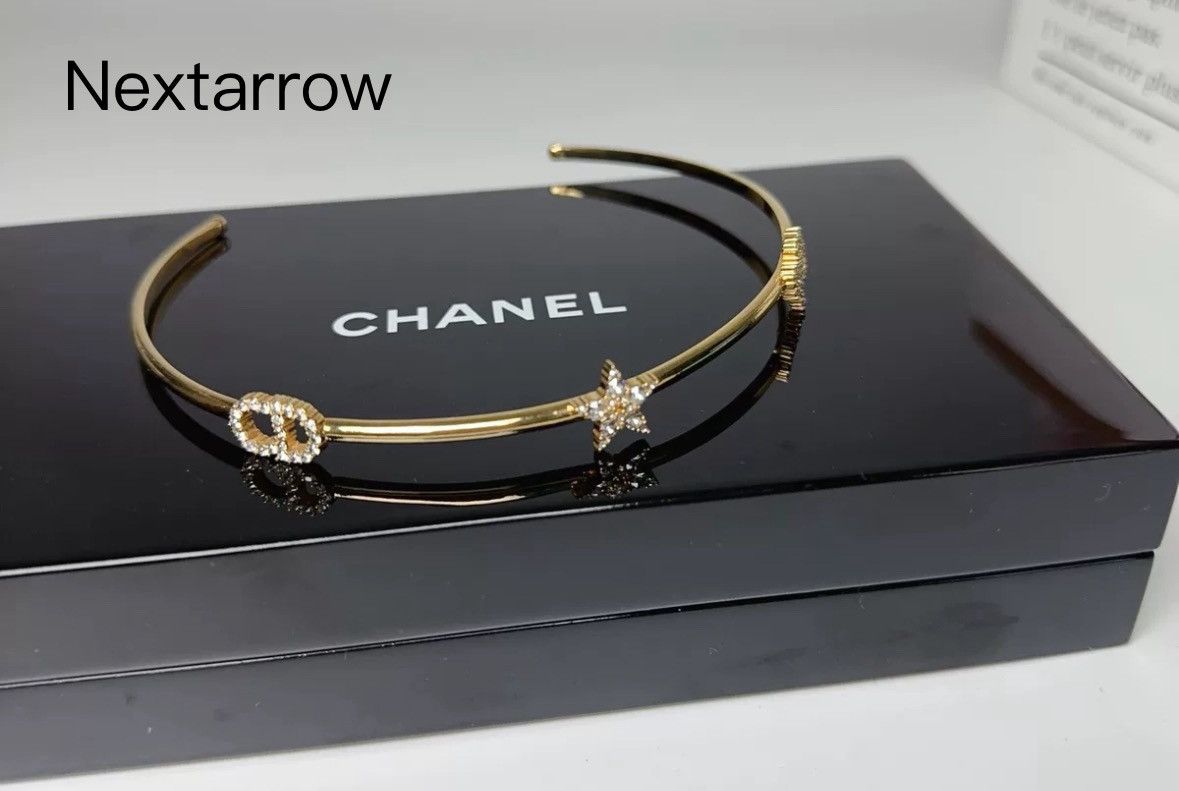 Dior Dior letter with diamond gold choker collar Size ONE SIZE - 1 Thumbnail