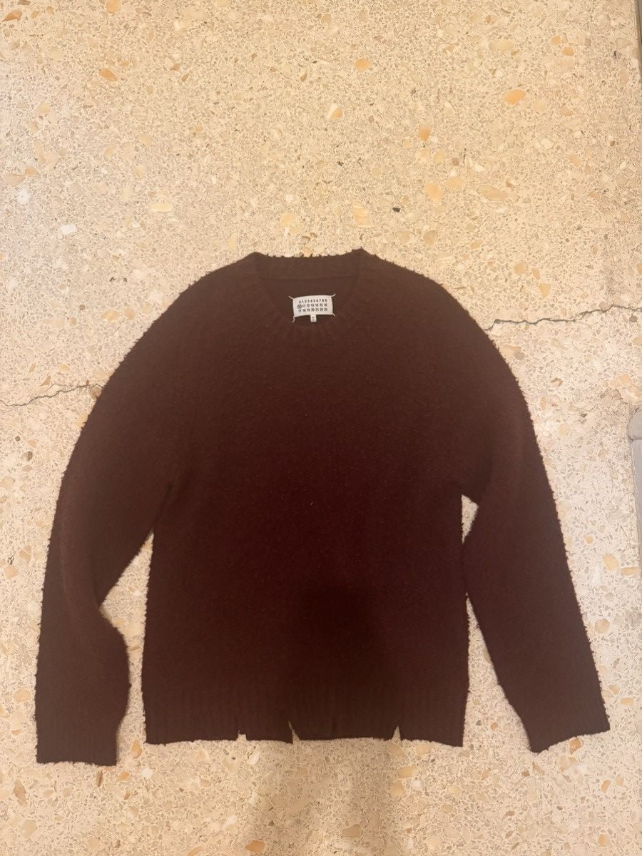 image of Maison Margiela Maison Margelia Burgundy Knit Sweater, Men's (Size Large)