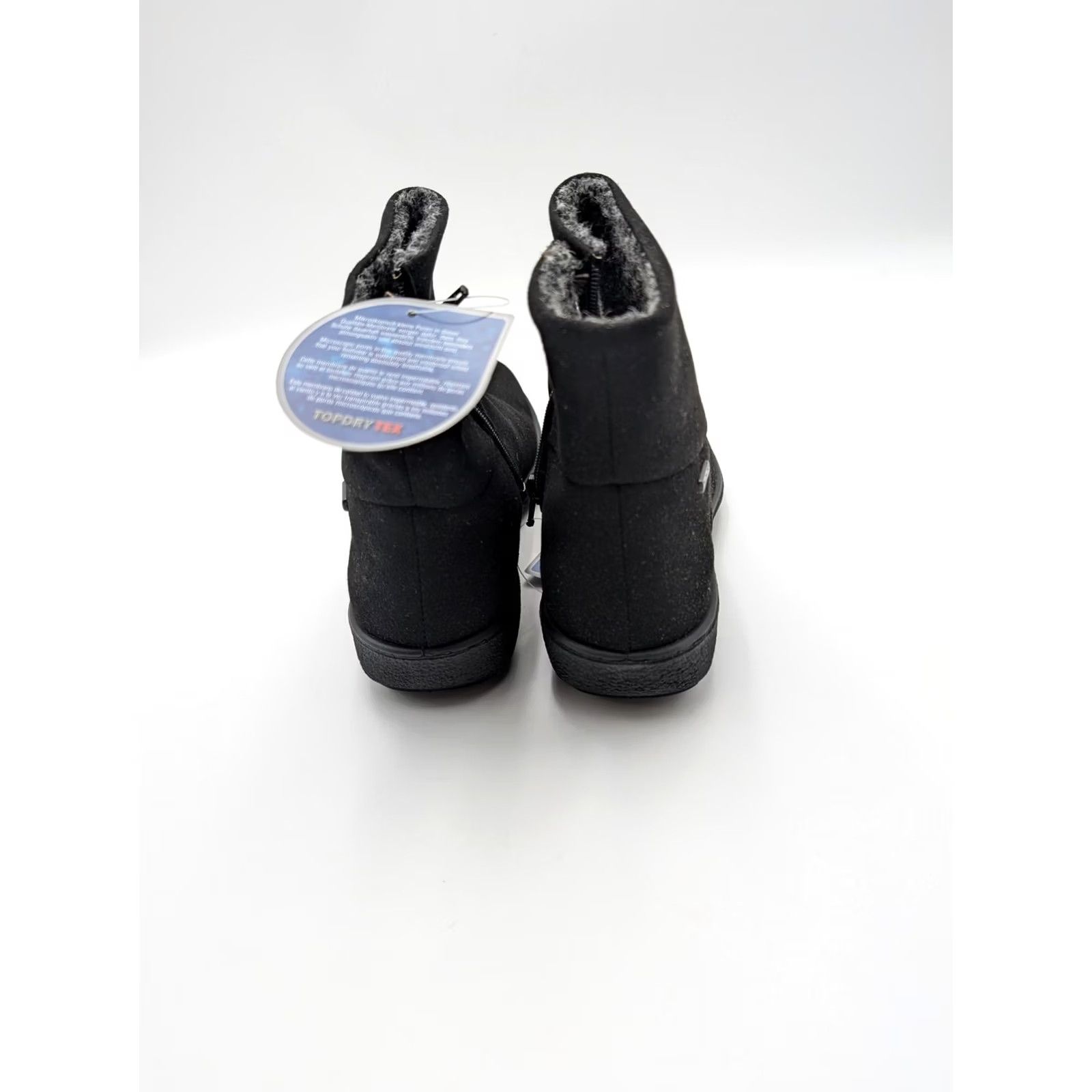 Vintage Womens Snow Boots Black Waterproof Ankle Faux Fur Lined Winter Size 6.5 Size US 7 / IT 37 - 2 Thumbnail