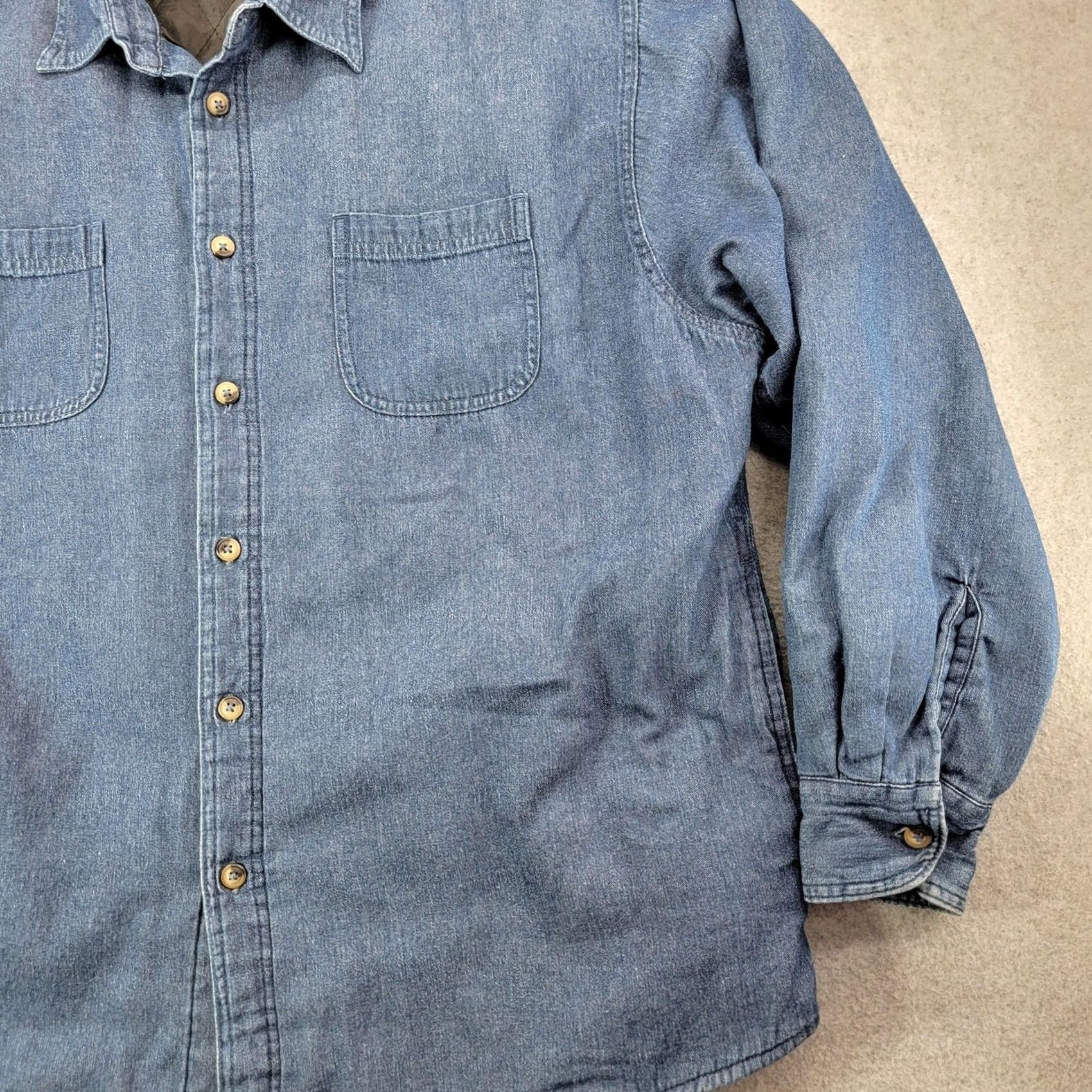 Wrangler Wrangler Denim Jacket Mens 2XL Blue Quilted Lined Button Front Western Workwear Jacket Size US XXL / EU 58 / 5 - 3 Thumbnail