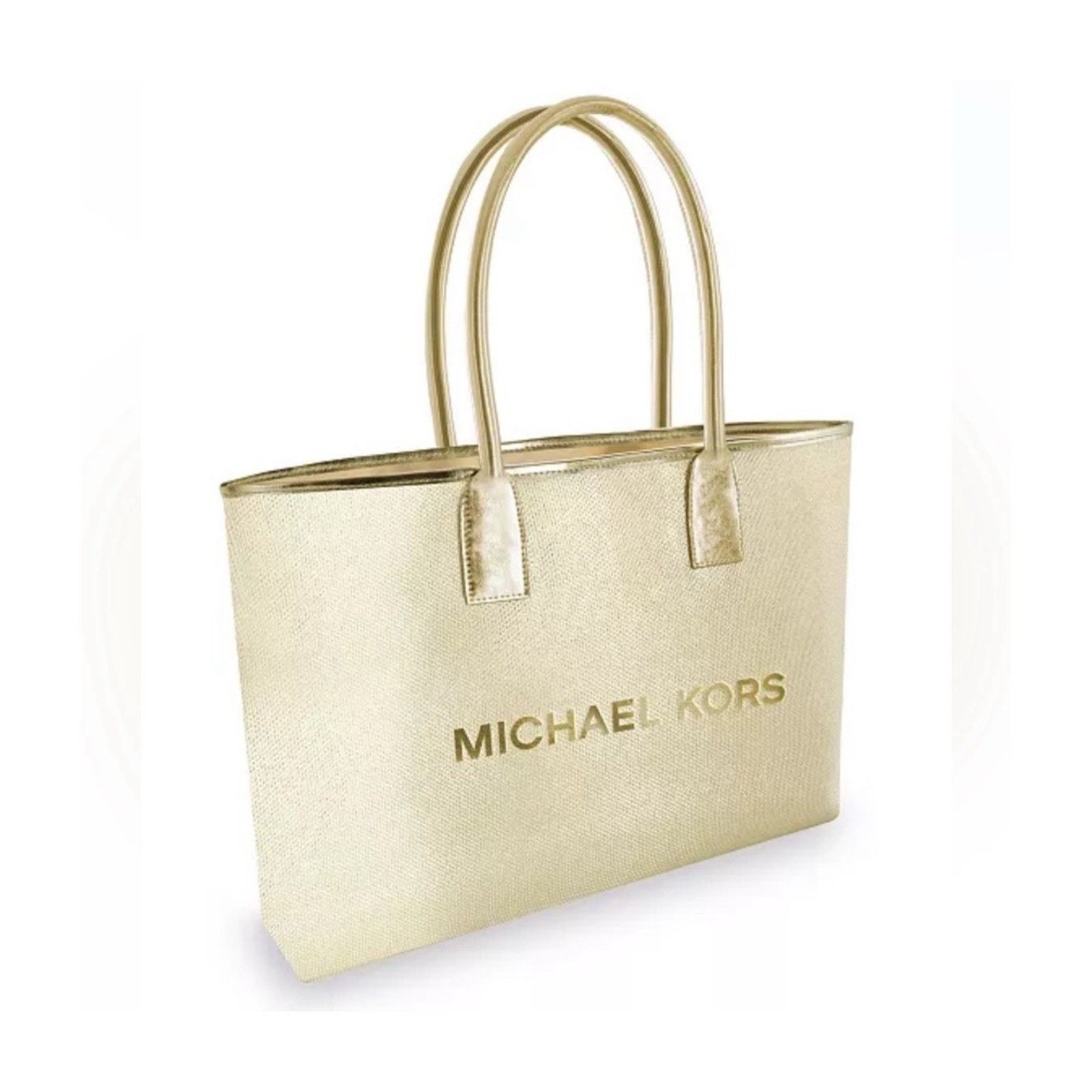 Michael Kors Gold Travel Tote Bag New NWT $358 Msrp, Women's