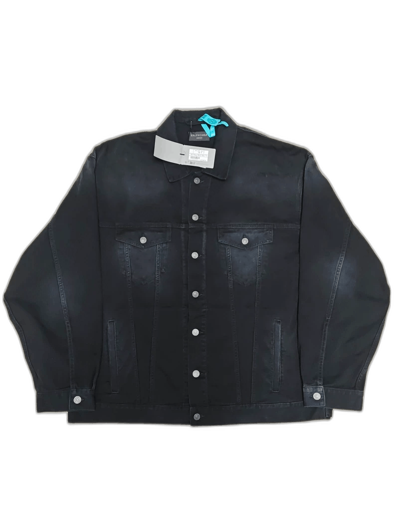 Balenciaga Balenciaga Distressed Denim Jacket with Bitcoin Motif Size US M / EU 48-50 / 2 - 1 Thumbnail