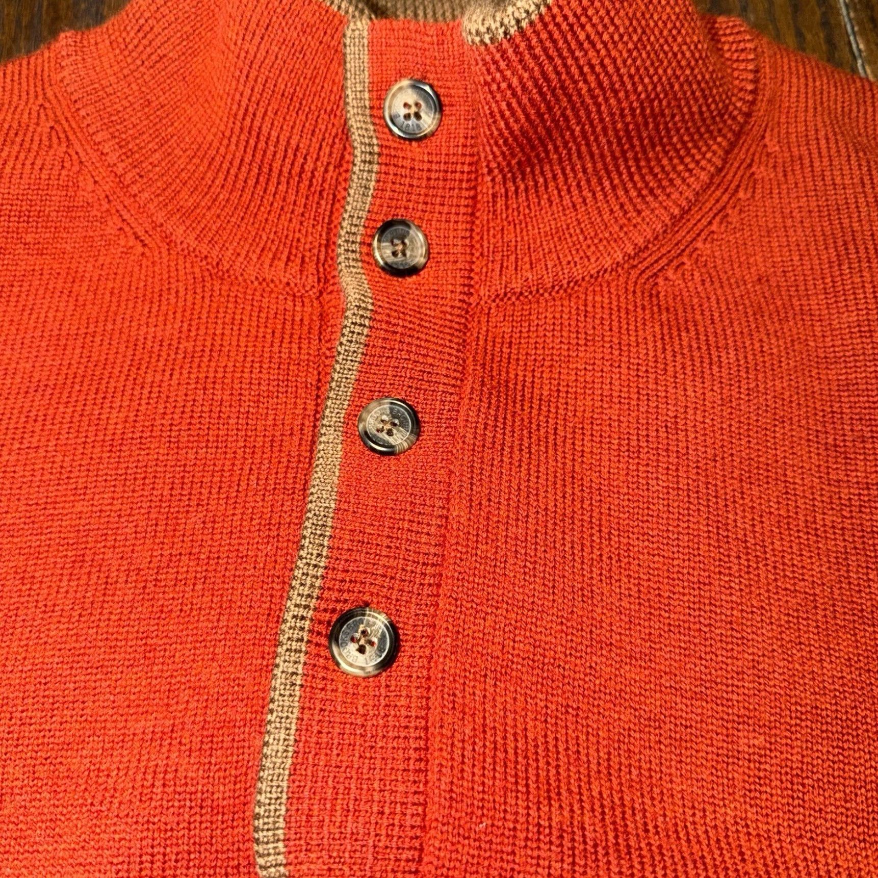 Brooks Brothers VINTAGE Brooks Brothers 346 Extra Fine Italian Merino Wool Burnt Sienna Sweater XL Cardigan Men Long Sleeve Collared Knit Classic Size US XL / EU 56 / 4 - 2 Thumbnail