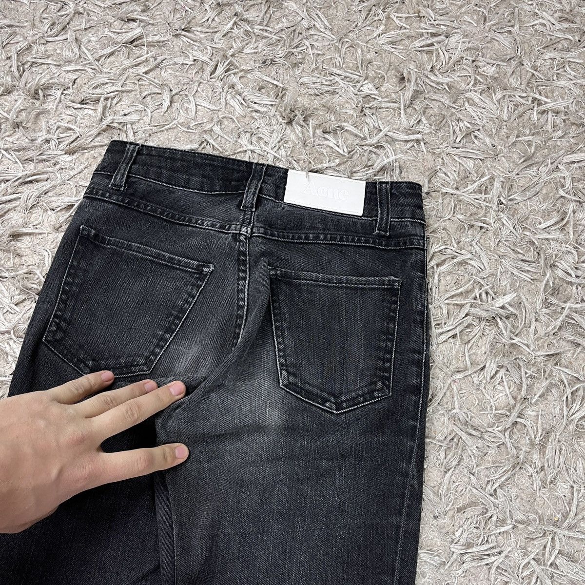 Acne Studios Skinny Black Faded Jeans Acne Studios Avant Garde 90s Y2k Size 24" / US 00 / IT 34 - 6 Thumbnail