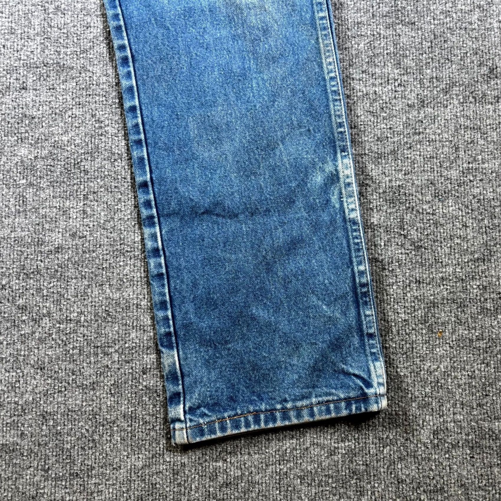 Wrangler Wrangler Cowboy Cut Straight Jeans Men's 35x32 Blue Denim Cotton Faded Workwear Size US 35 - 6 Thumbnail