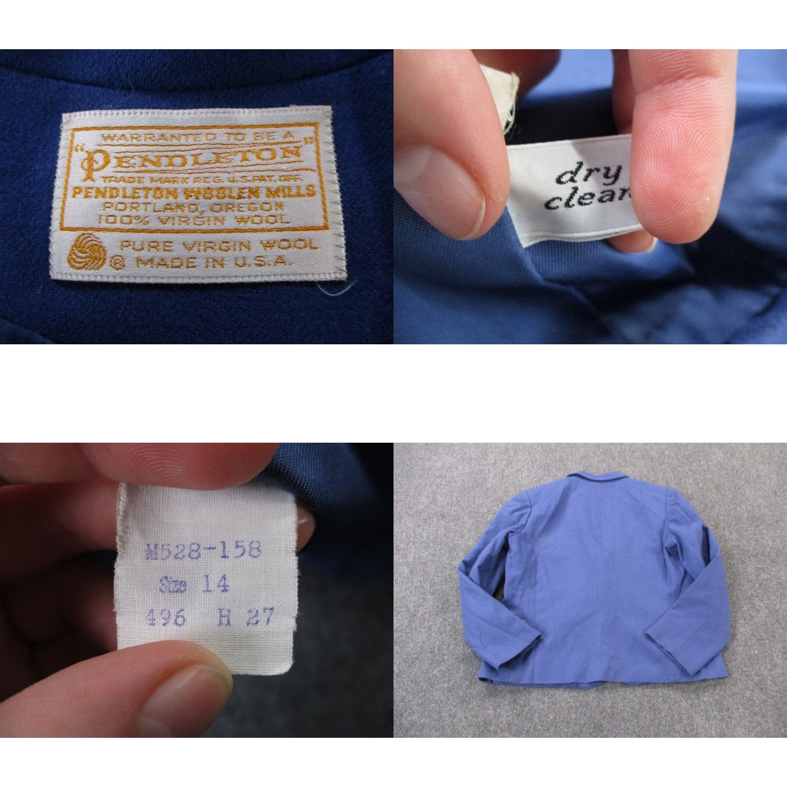 Pendleton Pendleton Jacket Womens 14 Blue Virgin Wool Sports Coat Blazer Woolen Mills USA Size XL / US 12-14 / IT 48-50 - 8 Thumbnail