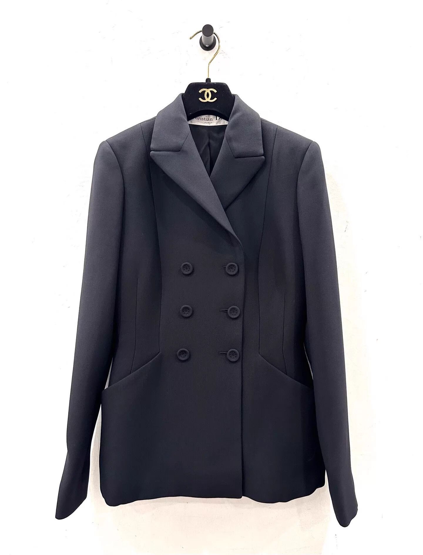 Dior Dior Women's Black Wool Double Breasted Blazer 34 Size XS / US 0-2 / IT 36-38 - 1 Thumbnail