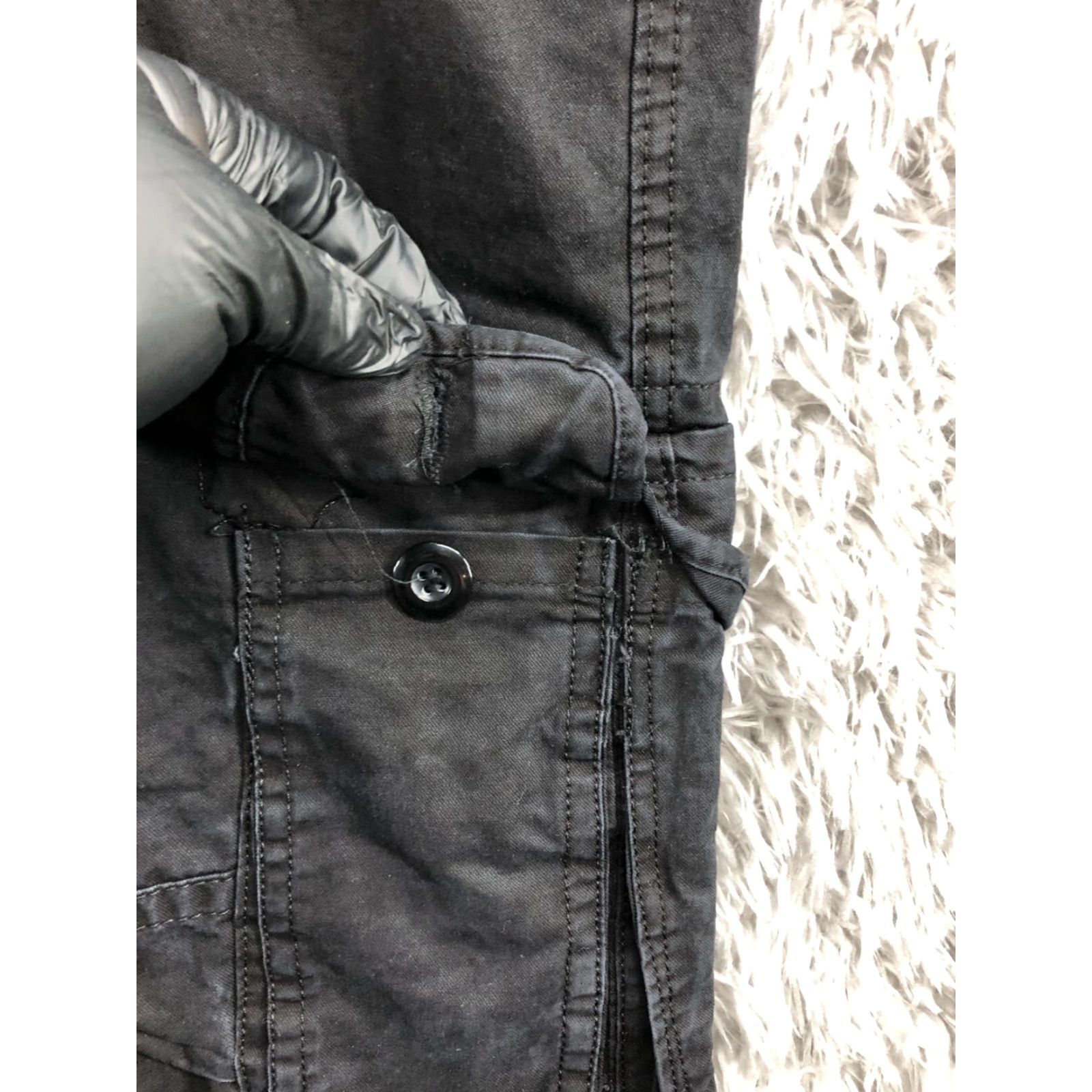 Vintage ChArmkp Cargo Pants Womens Black Size 44 Knit Polyester Straight Front Zip Pockets Elastic Waist Casual Formal Vintage No Size 30" / US 8 / IT 44 - 5 Thumbnail