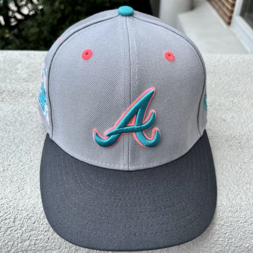New Era Atlanta Braves 2000 ASG Patch Pink UV 59FIFTY Hat 7 1/4 Size ONE SIZE - 2 Thumbnail