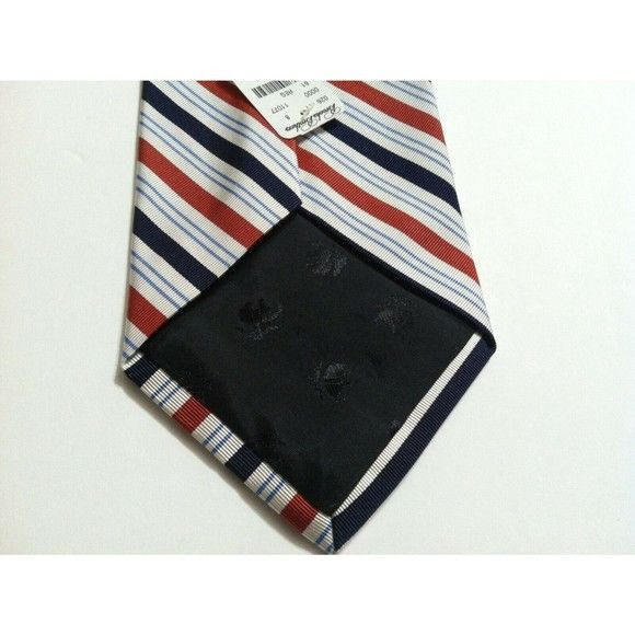 Brooks Brothers BROOKS BROTHERS MENS NEW WHITE/RED 100%SILK TIE WIDTH: 4" Size ONE SIZE - 3 Thumbnail