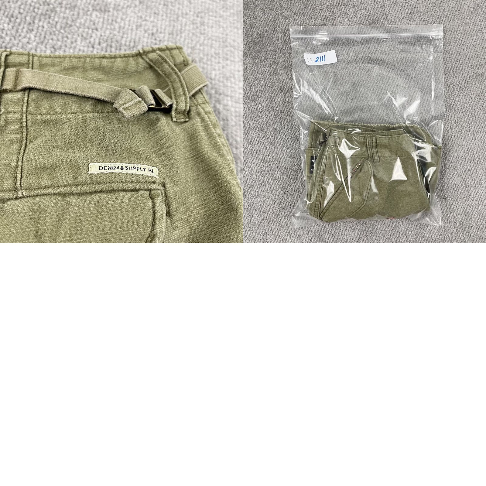Vintage Denim & Supply Ralph Lauren Cargo Shorts Sz 26 / 3.5" Green Tribal Beaded Womens Size 26" / US 2 / IT 38 - 9 Thumbnail