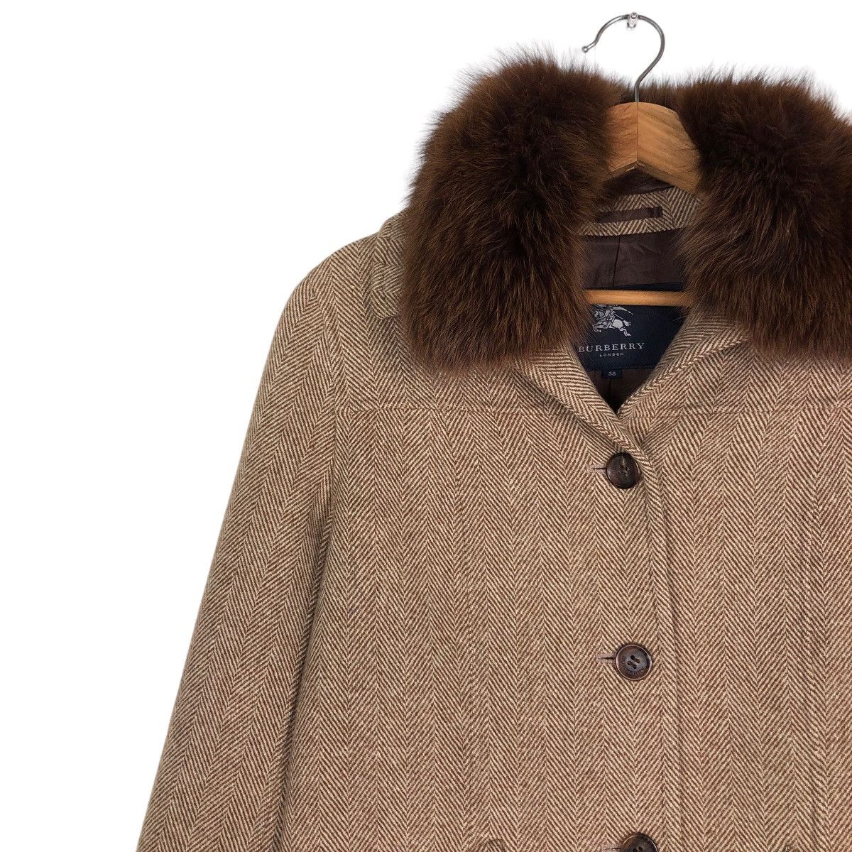 Burberry 🔥Vintage Wool Jacket Burberry Nova Check Mink Fur Collar Size US M / EU 48-50 / 2 - 7 Thumbnail