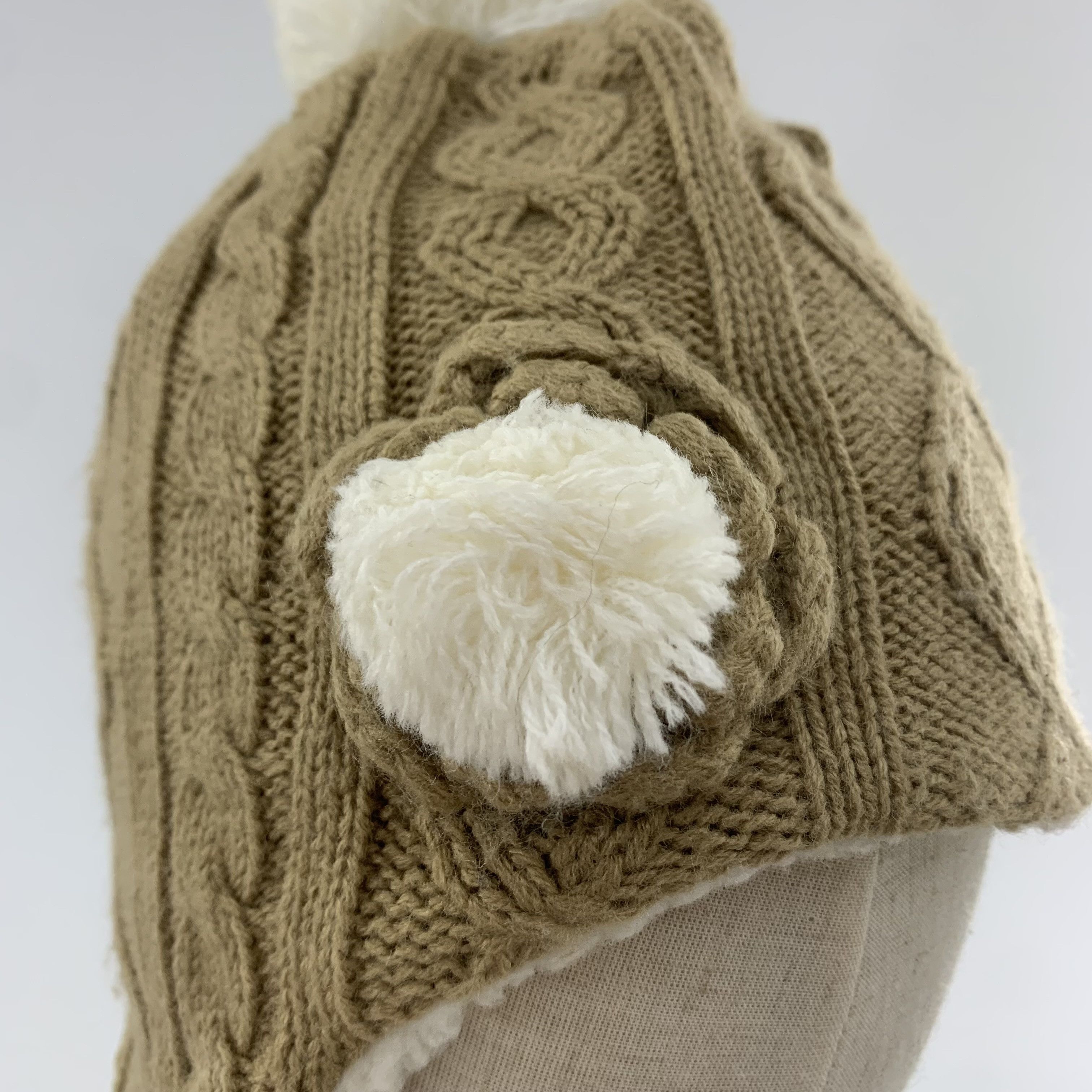 Vintage Knitted Beanie Earflap Hat Snowcap Size ONE SIZE - 5 Thumbnail