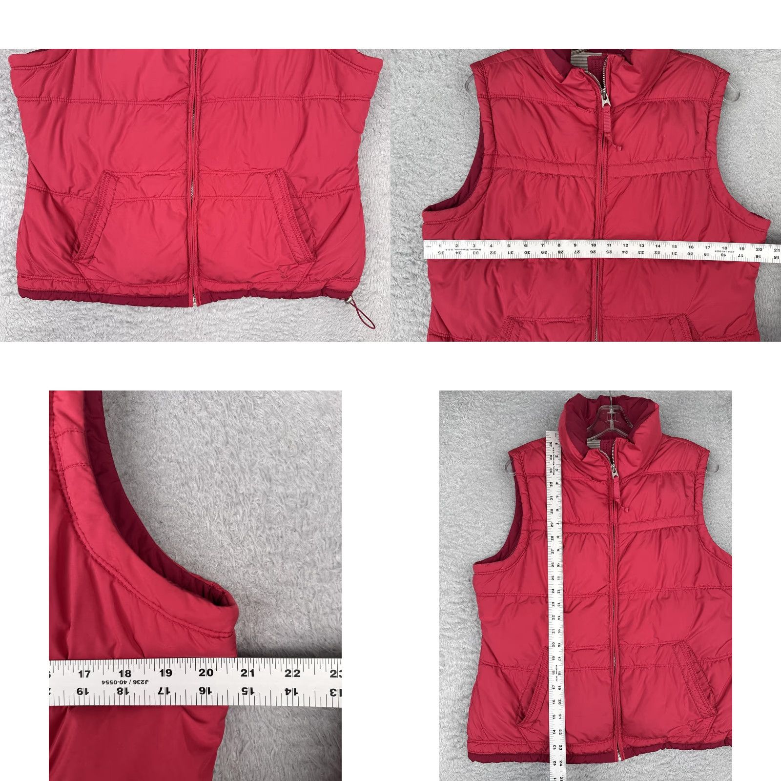 American Eagle Outfitters VEST American Eagle Outfitters Women XL Quilted Puffer Zip Front Pockets Short Sleeveless Red Magenta Cute Outdoor Winter Fall Spring Size XL / US 12-14 / IT 48-50 - 8 Thumbnail