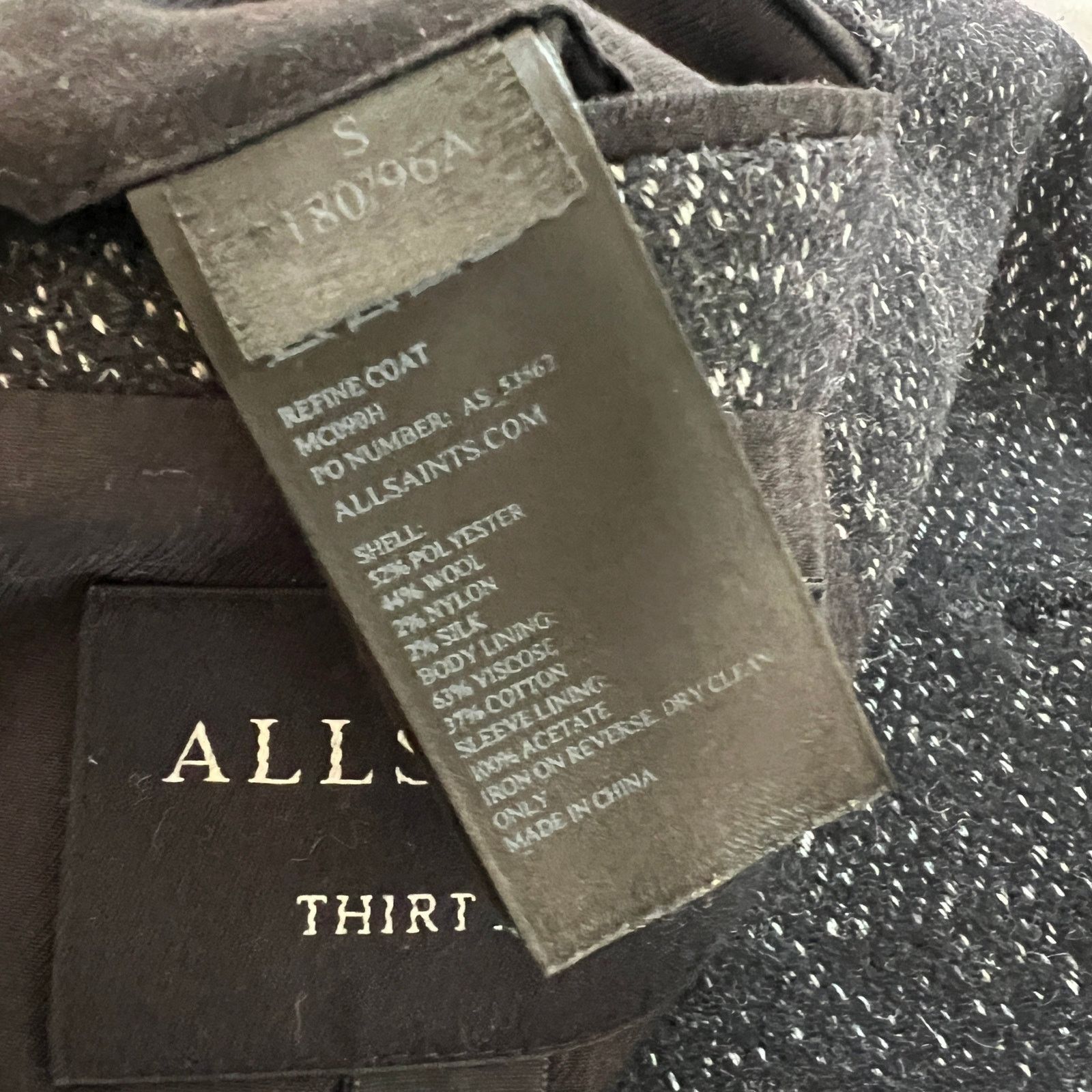 Allsaints AllSaints REFINE COAT Charcoal Gray Wool Blend Mens Size 36 Size US S / EU 44-46 / 1 - 9 Thumbnail