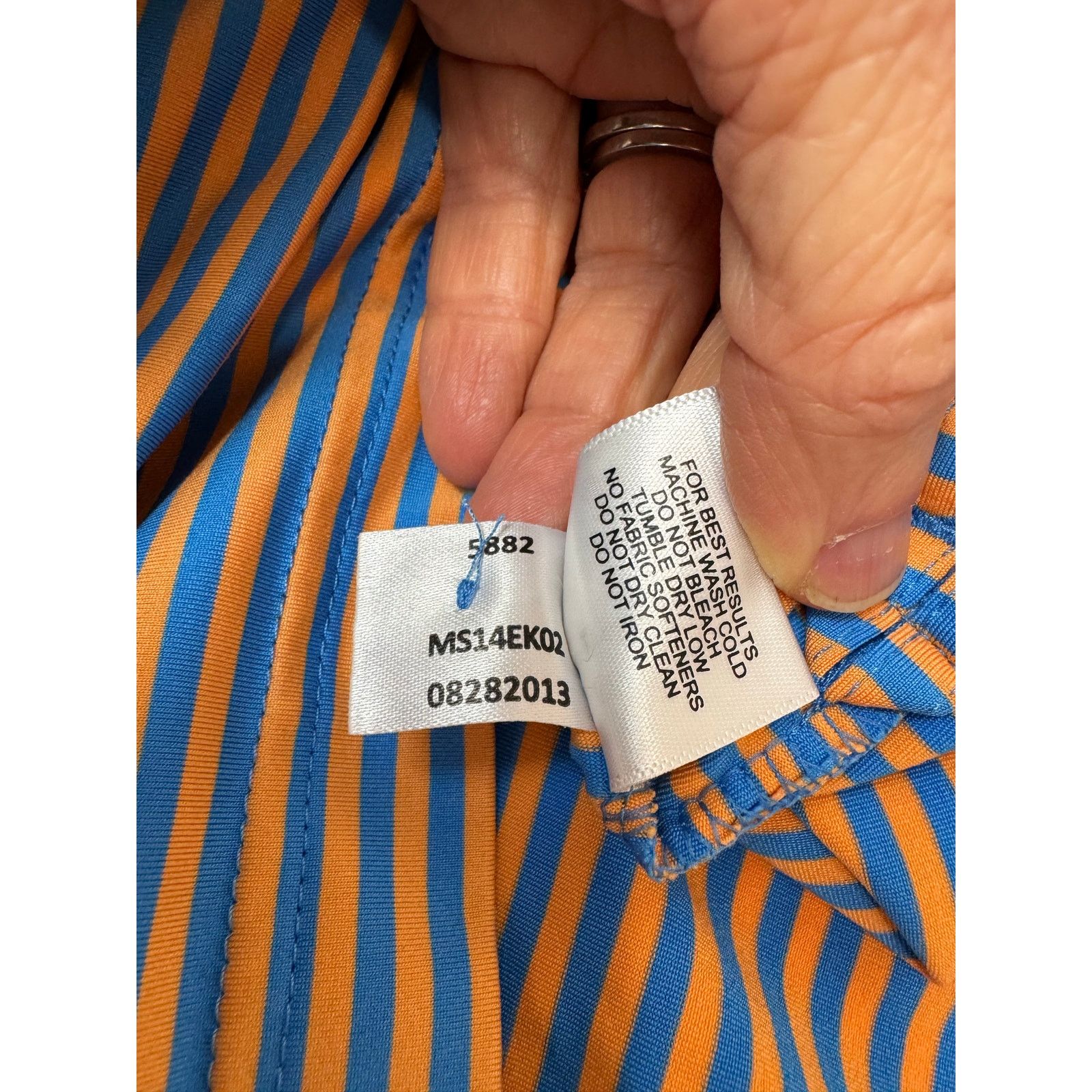 Peter Millar Peter Millar Summer Comfort Orange Blue Striped Polo Large Size US L / EU 52-54 / 3 - 8 Thumbnail