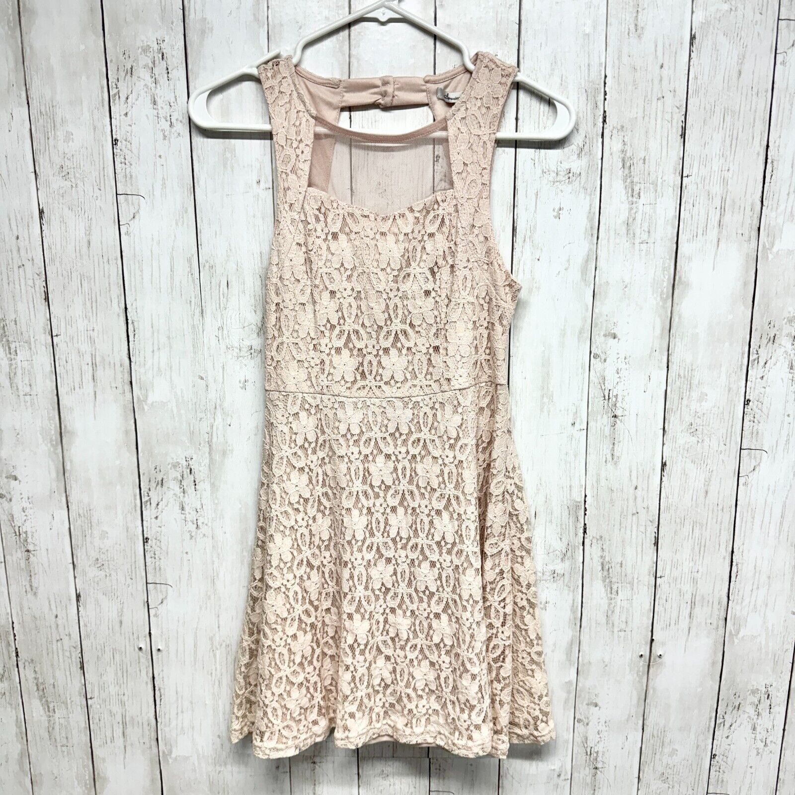 American Rag AMERICAN RAG COMPANY Small Laced Layered Blush Mini Dress Size S / US 4 / IT 40 - 1 Thumbnail