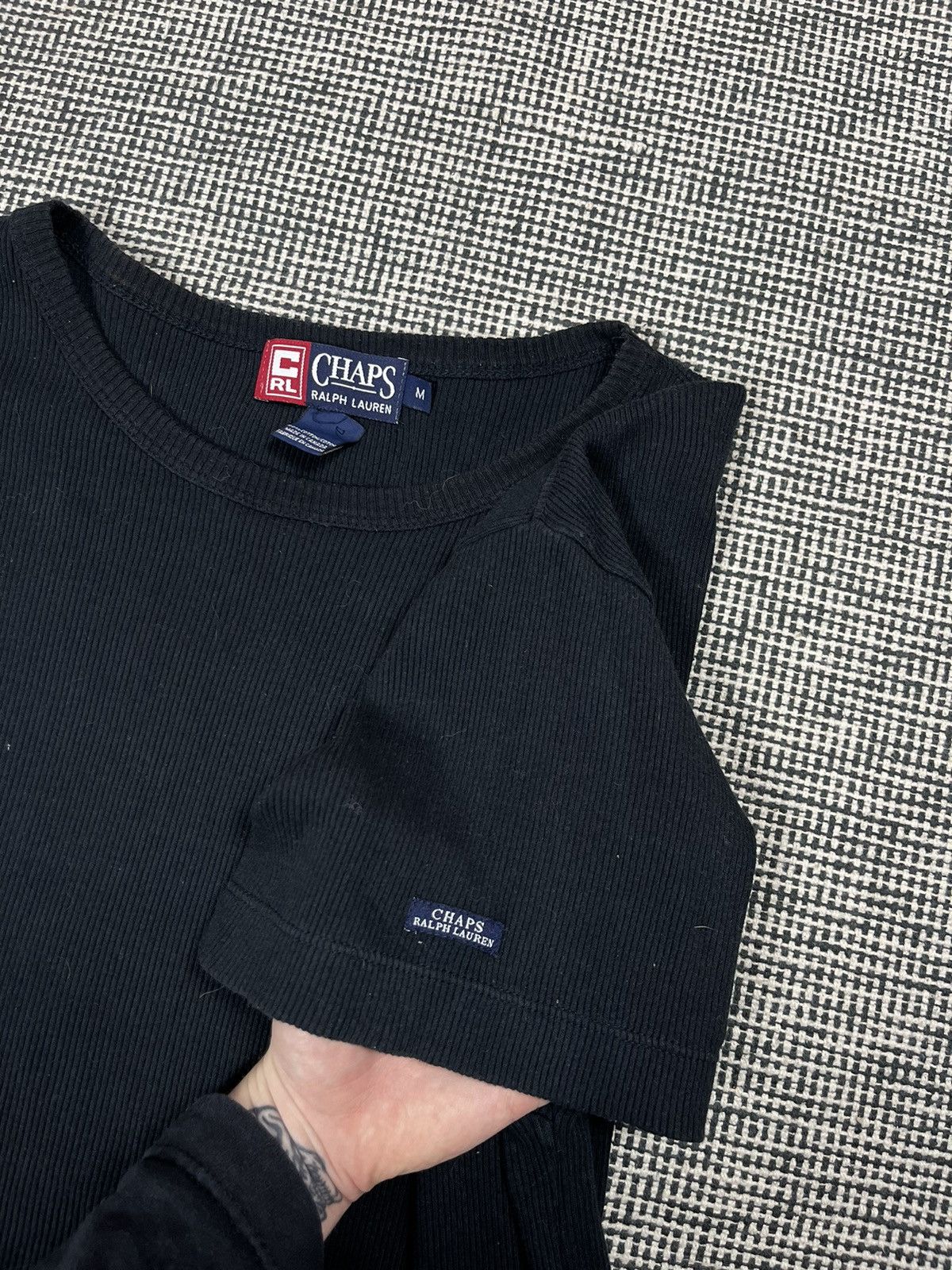 Chaps Ralph Lauren × Vintage Vintage chaps Ralph Lauren ribbed baggy t-shirt Size US L / EU 52-54 / 3 - 3 Thumbnail