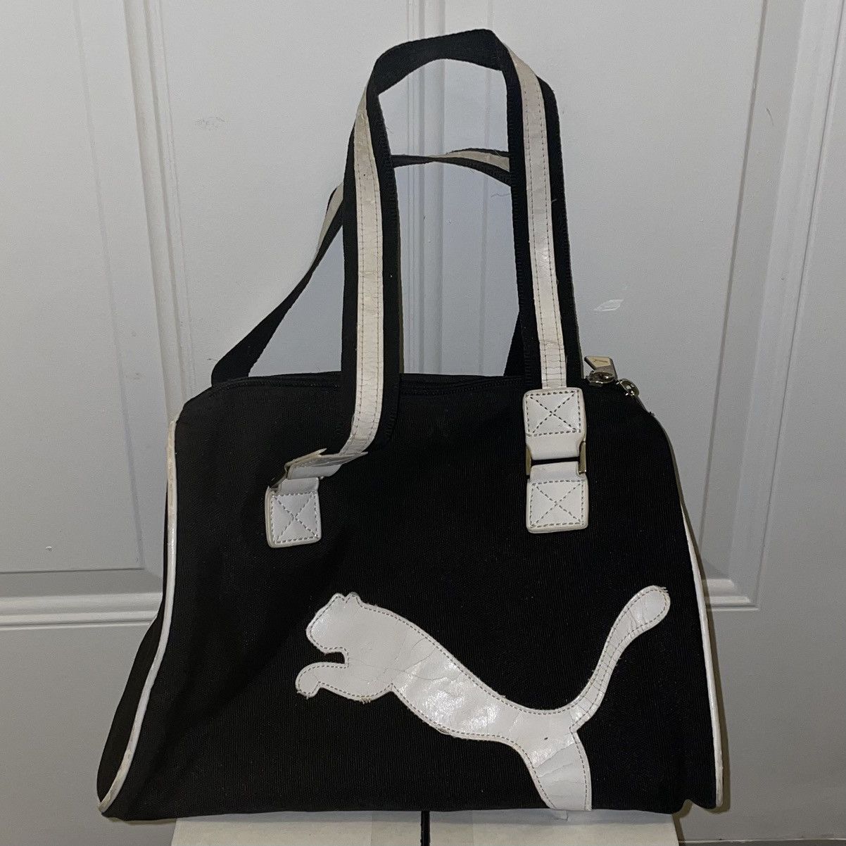 Puma Vintage Y2K Puma Black & White Cat Logo Cute Hand Bag Purse Size ONE SIZE - 7 Thumbnail
