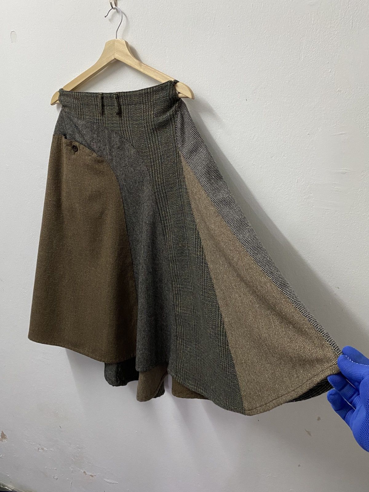 Kapital Kapital Patchwork Wool Midi Skirt Size 30" / US 8 / IT 44 - 6 Thumbnail