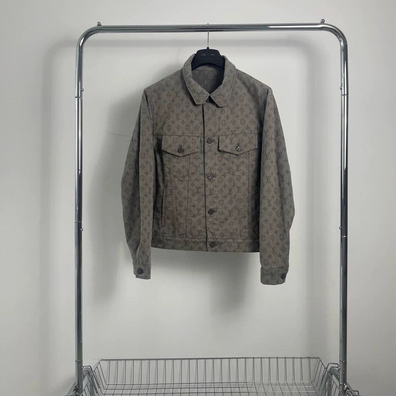 Louis Vuitton Louis Vuitton Grey denim full print jacket 2501-Nextarrow Size US L / EU 52-54 / 3 - 1 Thumbnail